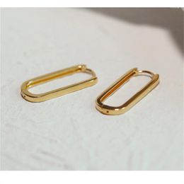 Hoop Earrings Daily Minimalist Geometric Rectangle For Women Men Unisex Gold Colour Punk Party Small Ear Buckle Korean Jewellery