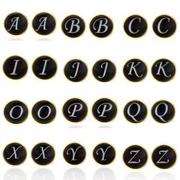 Fashion New Men Initial Letter Business Golden Alphabet Cufflinks for Men Cuff Link Wedding Formal Cufflinks High Quality