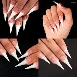 False Nails Tapered Tips Nail Extension System Half Cover Pre-shaped Sculpted Stiletto Tip Bag Of 100P