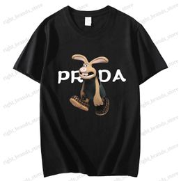 Men's T-Shirts 2023 New Luxury Letter Rabbit For Men's High-Quality Summer T-shirt 100% Cotton Printed Casual Oversized Top Shirt Free Shipping T230523