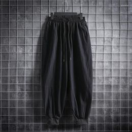 Men's Pants Casual Harlan Loose Shrink Men's Linen Trousers Chinese Style Bloomers