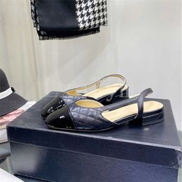 Artı Boyut 34-45 Kadın Ayakkabıları Toe Toe Flats Slingbacks Sığ Tasarım Kadın Sandalet Orijinal Deri Kadın Ayakkabıları X230523