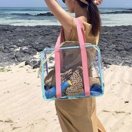 Duffel Bags High Capacity Beach Bag Waterproof Folding See Through Smooth Zipper Storage Large Clear Shoulder Tote Handbag