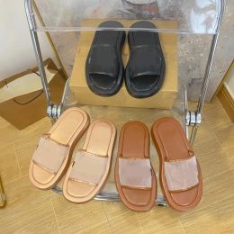 Designer Slippers Women Shoes Platform Sandals Cheque Loafers Vintage Shoes Flat Rubber Slipper Canvas Slide Transparent Mules Luxury Outdoor Sandal Summer Beach