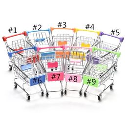 Creative Mini Children Handcart Simulation Bird Parrot Hamster Toy Small Supermarket Shopping Cart Utility Cart Pretend Play Toys Strollers G0528