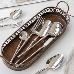 Dinnerware Sets Small Waist Stainless Steel Steak Knife Fork And Tableware Integrated Western Mirror Spoon