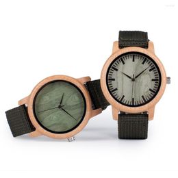 Wristwatches BOBOBIRD Men's Watches High Quality Handmade Natural Wooden Watch Fashion Casual Nylon Strap Customize Drop