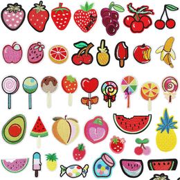 Sewing Notions Tools 40 Pieces Assorted Styles Iron Ones Fruits Candy Embroidered Sew On Decorative Applique For Diy Jean Jackets Dhrc6