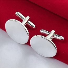 925 Silver Cufflinks Oval Brand Buttons Fashion Jewellery Gifts