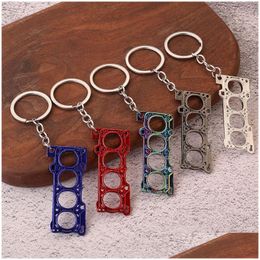 Keychains Lanyards Zinc Alloy Engine Gasket Keychain Car Pendant Lage Decoration Keyring Key Chain Drop Delivery Fashion Accessorie Dh0Hd