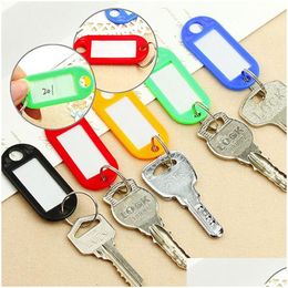 Keychains Lanyards Colorf Plastic Tag Keychain Lage Tags Keyring Pendant Name Key Chain Card Marking Party Gift Supplies Drop Deli Dhqyj