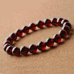 Bangle 100% Natural AA Grade Garnet Bracelet Men Women Charming 8~9mm Wine Red Bead Bracelets for Women Men Jewelry Brazaletes Pulseras