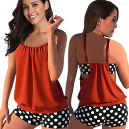 Women's Swimwear Soft Women Swimsuit No Underwire Breathable Polka-dot Printing Bathing Suit Comfortable Clothes