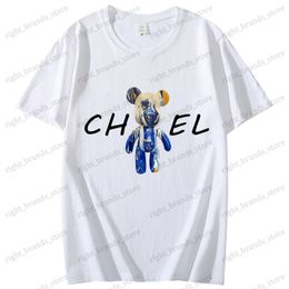 Men's T-Shirts Summer New Street BearClothing Personality Pattern Printed Loose 100% Cotton T-shirt Oversized For Men's Top Free Shipping S-4XL T230523