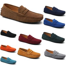 2023 Men Casual Shoes Black Blue Orange Grey Green Brown slip-on sneakers Size 40-45 Colour 14