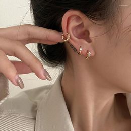 Hoop Earrings 2023 Fashion Crystal Flower Cross Small Clear CZ Geometric Circle Huggie For Women Wedding Jewelry Gifts