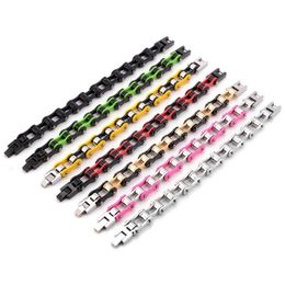 Bangle Men Bracelets Multicolor Punk Biker Bicycle Motorcycle Multicolor Chain Bracelets For Men Stainless Steel Jewellery Dropshipping