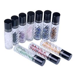 Packing Bottles 10Ml Jade Roller Ball Bottle Crystal Stone Thread Essential Oil Portable Empty Cosmetic Drop Delivery Office School Dhanx