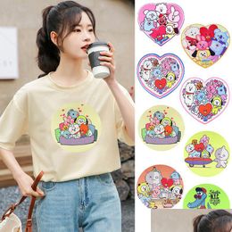 Sewing Notions Tools Fashion Circar Thin Section Fabric Printed Pattern Cloth Stickers Decorative Childrens Clothes Tshirt Repair Dhcm9