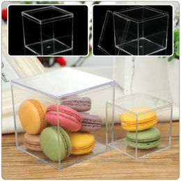 Gift Wrap 4 Pcs Square Storage Box Packaging Sweets Container Holder Plastic Jewelry Organizer Small Ps Bride Cake Containers