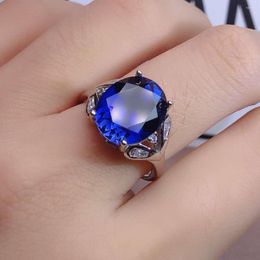 Cluster Rings Couple Sapphire Goddess Temperament Ladies Open Business Men's Man Ring Set Accessories For Women