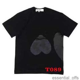 plays Designer Men's T-Shirts Casual Women's Des Badge Garcons Quality Print Short Sleeve Short T-Shirt Couple Hearts TshirtVE9E