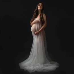 Maternity Dresses Maternity Photography for Photo Shoot Full Yard Scattered Pearls Studded Mesh Pregnant Grown Lace Pearls Wraps Props Accessories T230523