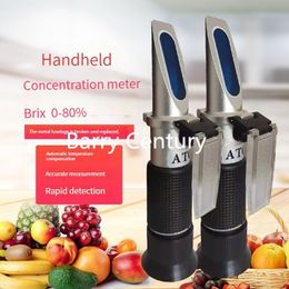 Handheld ATC 0-80% Brix Refractometer Sugar Content Test Fruit Tool Cutting Fluid Concentration Meter Portable Sugar Tester Home