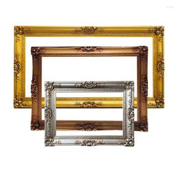 Frames Solid Wood Picture Frame Customised With Large Size Carved Flower Antique European Decorative Oil