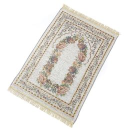 Carpets Islamic Muslim Prayer Mat Rectangar Waterproof Carpet Prayers Rug Home Wear Ramadan Cotton Soft Blanket 110X70Cm Drop Delive Dhd9Y