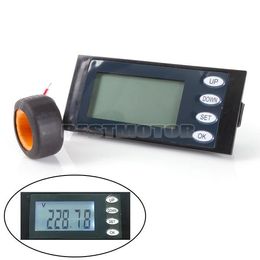 Digital AC 80-260V 100A 5IN1 Current Voltage Watt KWh Time Panel Metre Voltmeter Ammeter + CT