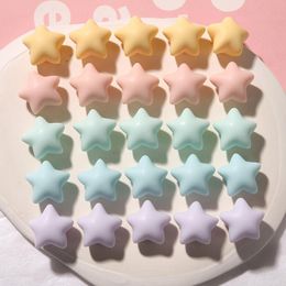 Crystal Spring style 100pcs/lot 18mm color print cartoon stars shape resin cabochon beads diy jewelry earring/hair accessory