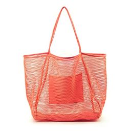 Beach bag mesh shoulder bag ladies hand washing swimming clothes storage bag 230524