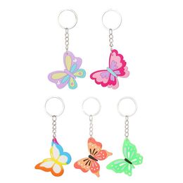 Keychains Lanyards Fashion Accessories Butterfly Cartoon Pvc Keychain Pendant Christmas Gifts Key Chain Keyring Drop Delivery Dhin6