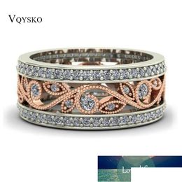 Band Rings Shiny Rose Gold Ring Flower Zircon Engagement Fashion Jewellery For Women Factory Price Expert Design Quali Dhgarden Dhaum