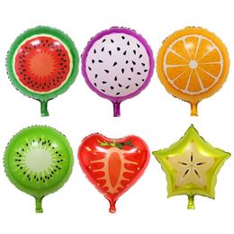 Party Decoration Fashion Fruit Shape Aluminium Foil Balloon Birthday Round Pineapple Watermelon Ice Cream Donut Balloons Drop Deliver Dhd0C