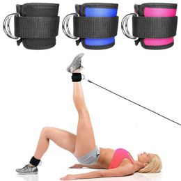 Ankle Support Fitness room strap with double D-rings adjustable neoprene pad cuffs ankle weight training leg support sports safety Abductors P230523