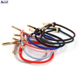Bangle Ailatu Wholesale Multicolor Cotton Cord String Strap Lucky Bracelet for Making Jewelry Findings