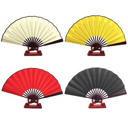 Party Favor Diy Blank Painting Folding Fan Solid Color Silk Cloth Festival Show Dance Fans 10 Inch Drop Delivery Home Garden Festive Dhca9