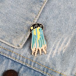 Special Animal Brooch Cartoon Jellyfish Enamel Pins Funny Creative Badge Denim Jackets Lapel Pin Jewellery Beautiful but Dangerous