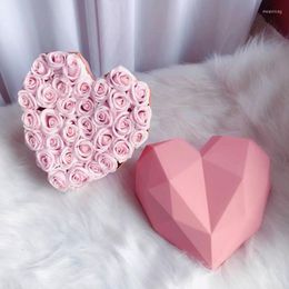 Decorative Flowers Soap Rose Flower Gift Box Heart Shape Artificial Year Birthday Valentine's Day Party Wedding HandCraft Present