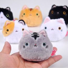 7cm New Kawaii Plush Stuffed Toys Cute Black White Cat Animals Car Room Decoration Keychain Bag Pendant Filling Toy Doll Christmas Gifts
