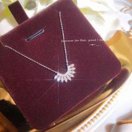 Flower Silver Colour AAAAA Zircon Pendant Charm Wedding Pendants Necklace For Women Birthday Party Choker Jewellery