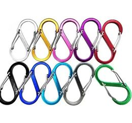 51x23mm Large Keychain Multifunctional Key Ring Outdoor Tools Camping S-type Buckle 8 Characters Quickdraw Carabiner