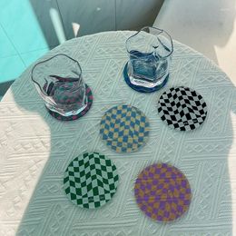 Table Mats Nordic INS Coffee Shop Simple Checkerboard Acrylic Model Room Soft Outfit Po Props Cross-border