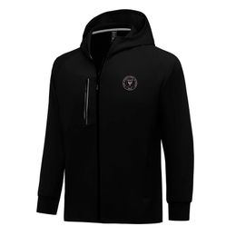 Inter Miami CF Men Jackets Autumn warm coat leisure outdoor jogging hooded sweatshirt Full zipper long sleeve Casual sports jacket