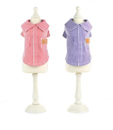 Dog Apparel Spring And Summer Est Style Red Blue Colours Striped Design Cool Fashion Clothes Elasticity Shirt Pet