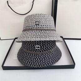 Fashion Designer Bucket Hat Summer Straw Hat For Women Men Summer Beach Travel Sunhat Luxury Cap Formal Weave Fisherman Hats
