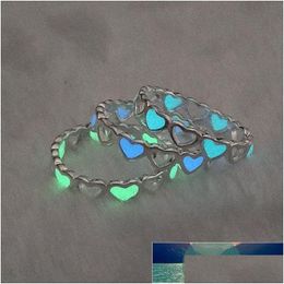 Band Rings 1 Pcs Couple Luminous Finger For Women Men Glowing In Dark Heart Lover Bands Girls Jewelry Gift Accessori Dhgarden Dh70L