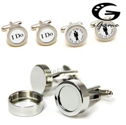 Free Shipping Men's Fashion Cufflink Functional Photo Frame Design Round Photo Holder Cufflinks Wholesale